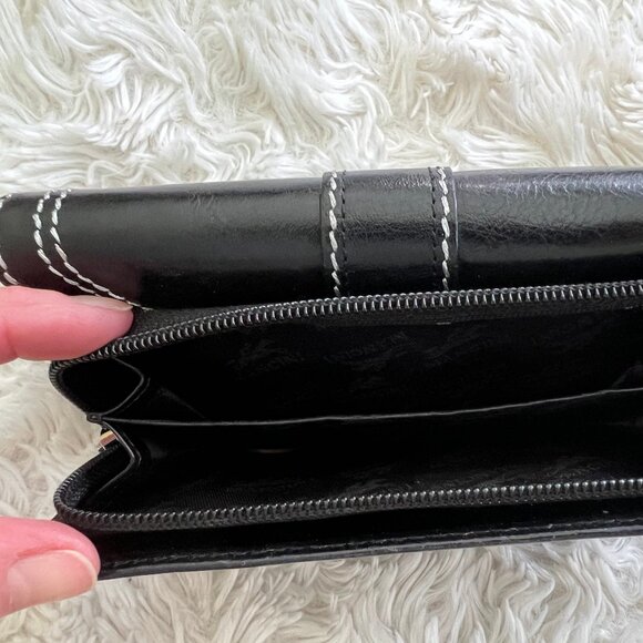 MANCINI - WOMEN'S BLACK LEATHER WALLET - Picture 3 of 5